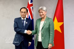 Le ministre vietnamien des Affaires étrangères, Lê Hoài Trung, et son homologue australienne, Penny Wong. Photo : VNA