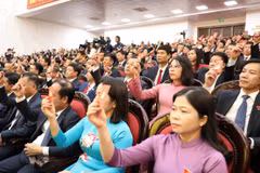 Les délégués lors du premier Congrès provincial du Parti de Ninh Binh pour la période 2025-2030, Photo : VNA
