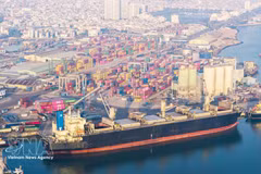 Le port de Quy Nhon, principal point d'entrée pour les importations et les exportations des Hauts Plateaux du Centre et point de départ du réseau logistique de la province de Gia Lai. Photo : VNA