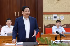 Le Premier ministre Pham Minh Chinh ló de la réunion. Photo : VNA