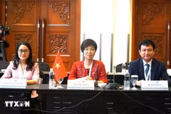 La directrice générale de la VNA, Vu Viet Trang (centre) lors de la réunion. Photo : VNA