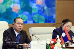 Vilay Lakhamphong, membre du Bureau politique et membre permanent du Secrétariat du Comité central du Parti révolutionnaire populaire lao. Photo : VNA