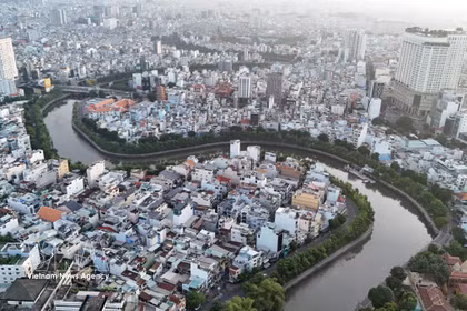 Vue aérienne de Nhieu Loc - Thi Nghe, Ho Chi Minh-Ville. Photo: VNA