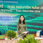 La vice-ministre des Affaires étrangères, Nguyen Minh Hang à la conférence de presse présentant le Festival international du thé de Thai Nguyen. Photo: VNA