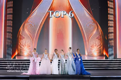 Le Top 6 de Miss World 2026. Photo: VNA