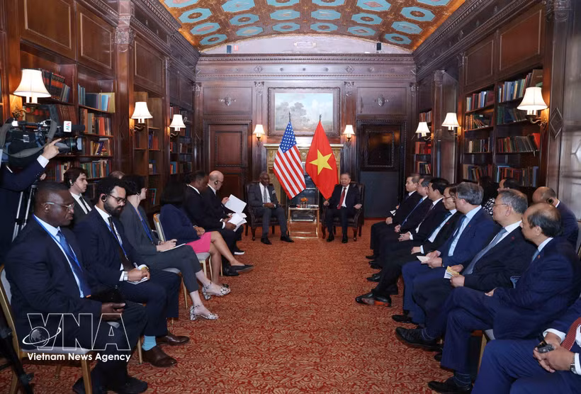 To Lam reçoit une délégation de députés de la Chambre des représentants des États-Unis. Photo : VNA