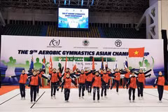 Sportifs vietnamiens lors de la cérémonie d'ouverture. Photo: VNA