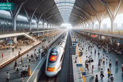 Photo : Perspective de la ligne ferroviaire à grande vitesse établie par ChatGPT