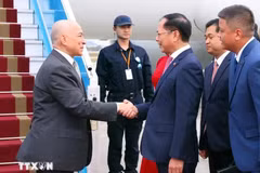 Le roi du Cambodge, Preah Bat Samdech Preah Boromneath Norodom Sihamoni, et le vice-Premier ministre et ministre des Affaires étrangères, Bui Thanh Son. Photo: VNA