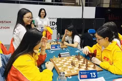 Les joueuses vietnamiennes lors des Championnats d'Asie d'échecs junior 2024. Photo: sggp.org.vn