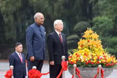 Cérémonie d'accueil du président indien Ram Nath Kovind 