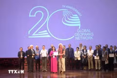  Le 8e symposium du réseau des géoparcs d'Asie-Pacifique achevé le 15 septembre à Cao Bang. Photo : VNA