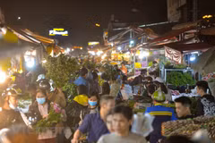 Le marché nocturne aux fleurs de Quang An s’anime avant le 8 mars