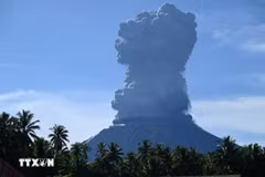 Le mont Ibu est entré en éruption le 13 mai. Photo: AFP/VNA