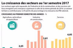 La croissance des secteurs au 1er semestre 2017