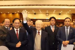 Le secrétaire général du Parti Nguyên Phu Trong à la 32e conférence de la diplomatie. Photo: VNA