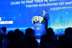 Le Premier ministre Pham Minh Chinh à l’ouverture du Festival national des start-up innovantes de 2024. Photo: VNA