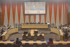 L’ambassadeur Dang Hoàng Giang, chef de la Mission permanente du Vietnam à l’ONU lors de la séance de présentation du rapport du groupe d'experts sur les minéraux essentiels. Photo : VNA