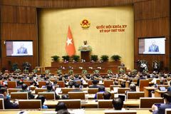 Le secrétaire général du Parti et président de la République Tô Lâm s’adresse à la séance inaugurale de la 8e session de l’Assemblée nationale de la 15e législature. Photo : VNA