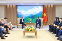 Le Premier ministre Pham Minh Chinh (à droite, au centre) et le ministre-président du Land de Hesse Boris Rhein, à Hanoi, le 28 novembre. Photo : VNA