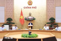 Le Premier ministre Pham Minh Chinh lors de la réunion du gouvernement, le 5 août. Photo : VNA