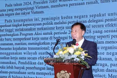 Le président de l’Union des organisations d’amitié de Hô Chi Minh-Ville, Mai Ba Hung, prononce une allocution lors de l’événement. Photo : VNA