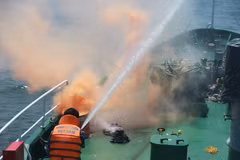 Vietnam-Inde : exercice de sauvetage en mer