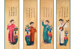 Des peintures folkloriques exposées au Musée des beaux-arts à Hanoï