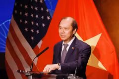 L'ambassadeur Nguyen Quoc Dung a pris la parole lors de la célébration du premier anniversaire du partenariat stratégique intégram Vietnam-États-Unis à New York en septembre dernier. Photo : VNA