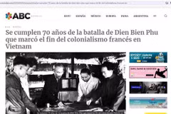Capture d'écran du journal ABC Mundial rapportant la victoire de Dien Bien Phu. Photo : VNA