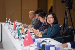 Une délégation de l'Agence vietnamienne d'Information (VNA), dirigée par sa directrice générale adjointe Doan Thi Tuyet Nhung, a assisté à la 53e réunion du Conseil exécutif de l'Organisation des agences de presse d'Asie-Pacifique (OANA) à Moscou le 15 septembre. Photo : VNA