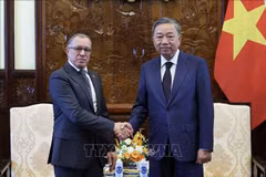 Le président Tô Lâm (droite) et l'ambassadeur de Colombie Miguel Ángel Rodríguez Melo. Photo : VNA