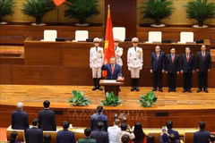 To Lam lors de la cérémonie d'investiture. Photo : VNA