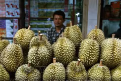 Vente de durians thaïlandais à Bangkok (Photo : AFP/VNA)