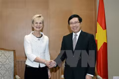 Le vice-PM et ministre des AE Pham Binh Minh reçoit la gouverneure d’Ostergotland (Suède)