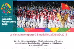 [Infographie] Le Vietnam remporte 38 médailles à l’ASIAD 2018