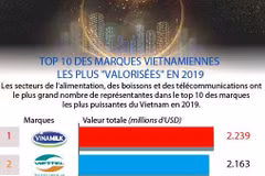 Top 10 des marques vietnamiennes les plus "valorisées" en 2019