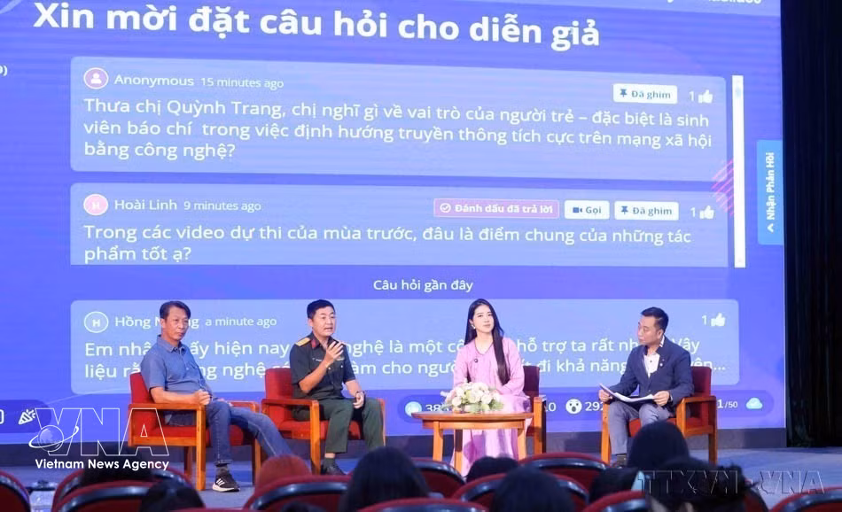 Séminaire thématique "Source de technologie - Germe du bonheur", organisé le 13 juin 2025 conjointement par la VNA et le Groupe de l'industrie et des télécommunications de l'Armée (Viettel) pour présenter la 2e édition du prix "Technology with heart" . Photo: VNA