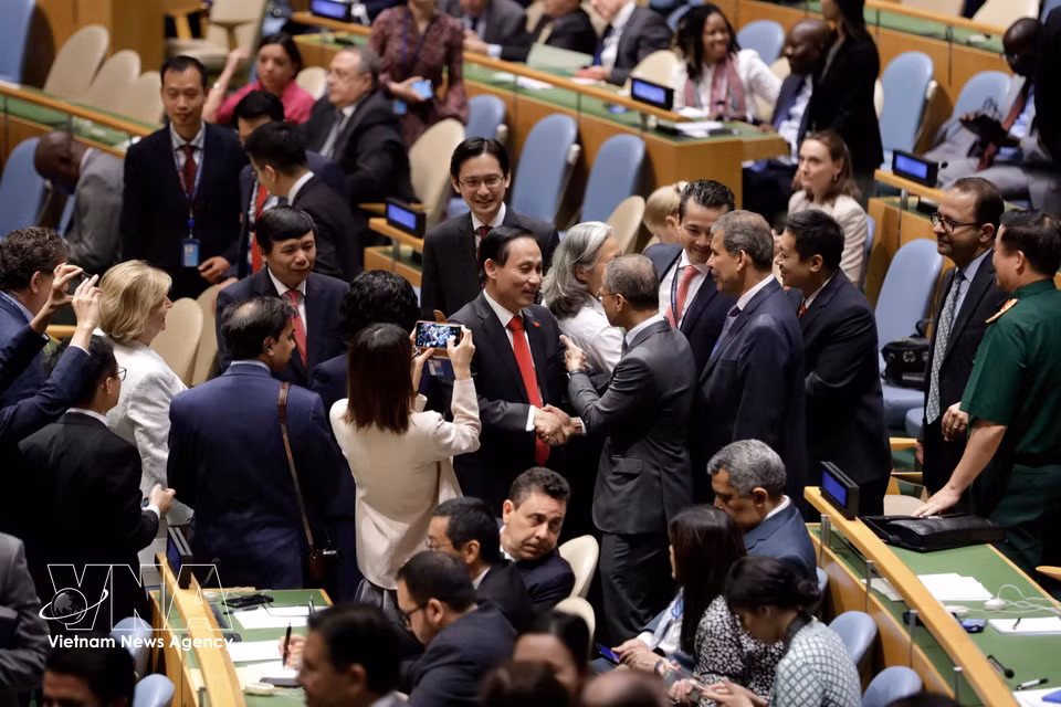 Le 7 juin 2019, le Vietnam est élu membre non permanent du Conseil de sécurité pour le mandat 2020-2021 avec un soutien quasi unanime de 192 voix sur 193 pays membres. Photo : VNA