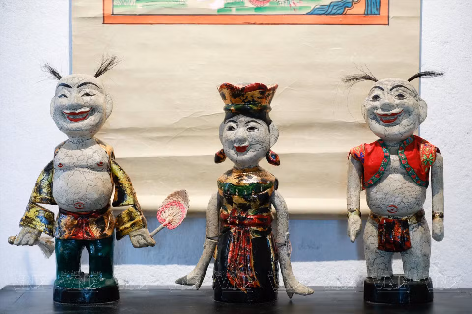 Des marionnettes sur l'eau traditionnelles. Photo : VNP