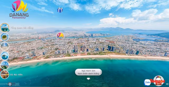 Application « Một chạm đến Đà Nẵng » - Danang FantastiCity sur vr360.danangfantasticity.com. Photo: toquoc.vn