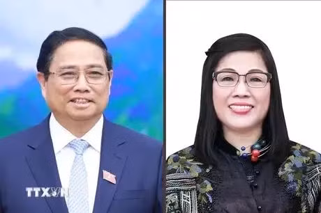 Le Premier ministre Pham Minh et son épouse. Photo VNA