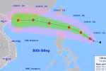 Une trajectoire possible du typhon Ragasa. Photo : NCHMF 