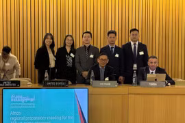 La délégation vietnamienne lors de l'événement d'adoption de la Convention le 24 décembre 2024 aux Nations Unies. Photo : VNA