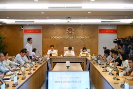 La conférence de presse mensuelle du ministère des Sciences et des Technologies. Photo: VietnamPlus