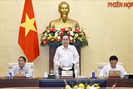 Le président de l'AN Trân Thanh Mân s'exprime lors de l'ouverture. Photo: VNA