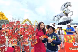 Des touristes étrangers à Da Nang. Photo: VNA