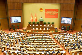 La conférence nationale consacrée à la mise en œuvre de la Résolution n°10-NQ/TW du Bureau politique sur le développement de l’économie à capitaux étrangers. Photo: VNA