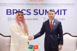 Le Premier ministre Lê Minh Hung (droite) et le prince Faisal bin Farhan Al Saud, chef de la délégation saoudienne et ministre des Affaires étrangères, en septembre 2026 en Inde. Photo: VNA