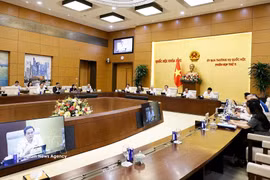 Le président de l’Assemblée nationale, Trân Thanh Mân, s'exprime lors des débats. Photo: VNA